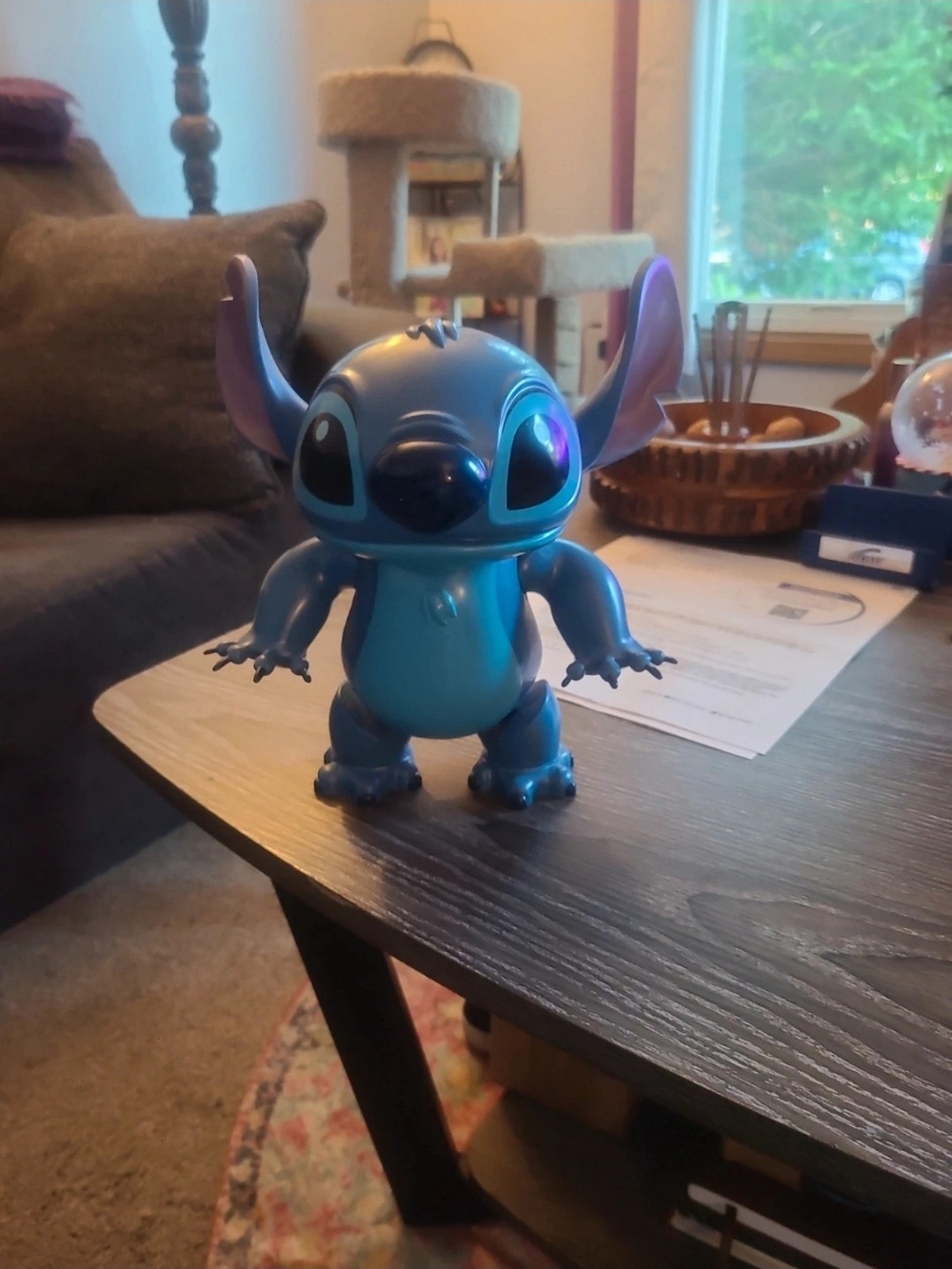 Disney Blue Dancing Stitch Figurine with Purple Ears